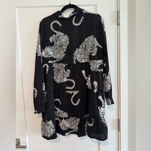 Black and White Leopard Print Dress